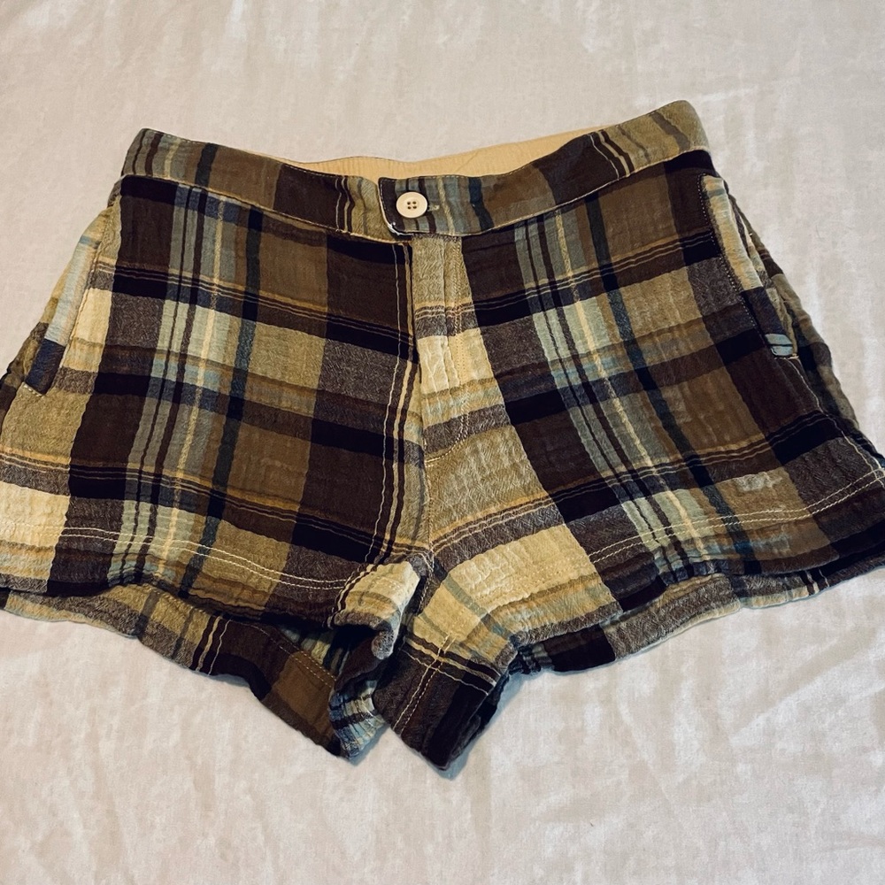 Free People Isla Plaid Shorts